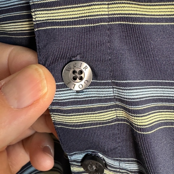 Weir‎ Golf Men's Navy Blue Stripe Short Sleeve Polo Golf Shirt Size Large (44) - Picture 4 of 14